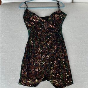 Sequin Multicolor Mini Dress. Wore once